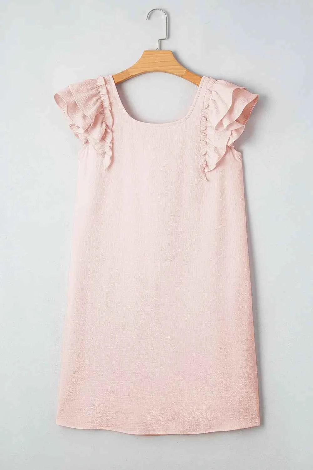 Mini-robe à manches volantées et nœud dans le dos - DevilShop