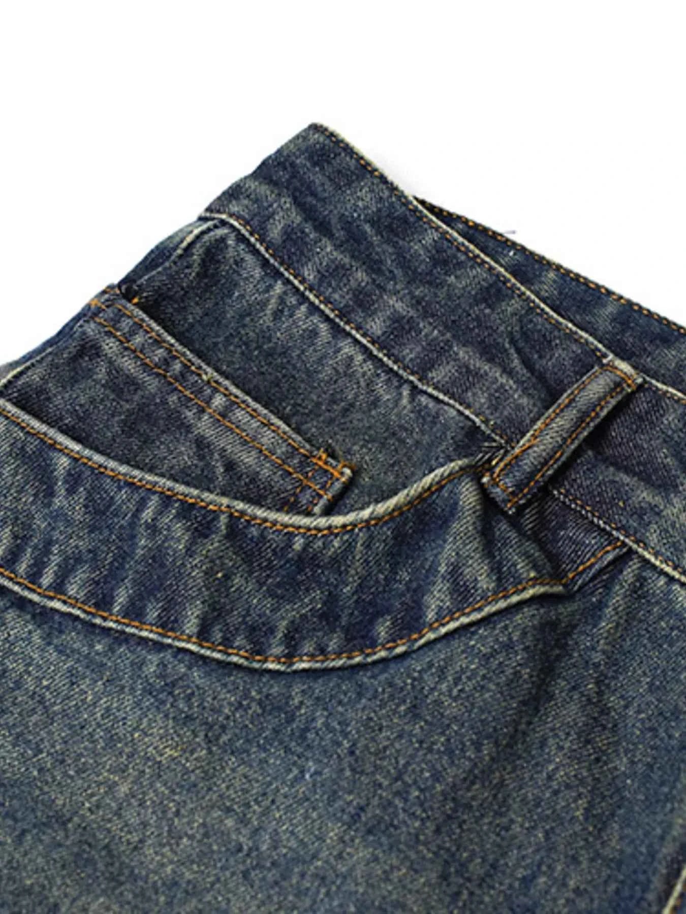 Jean ample effiloché à ourlet tendance - DevilShop