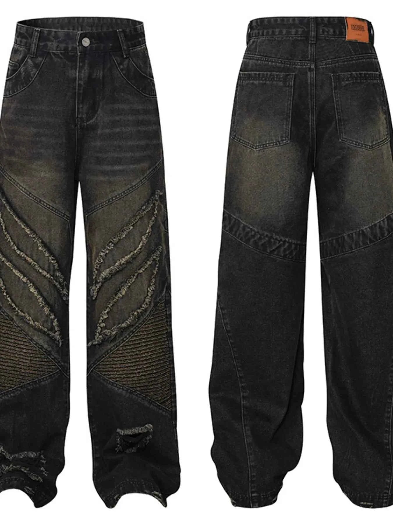 Jean ample effiloché à ourlet tendance - DevilShop