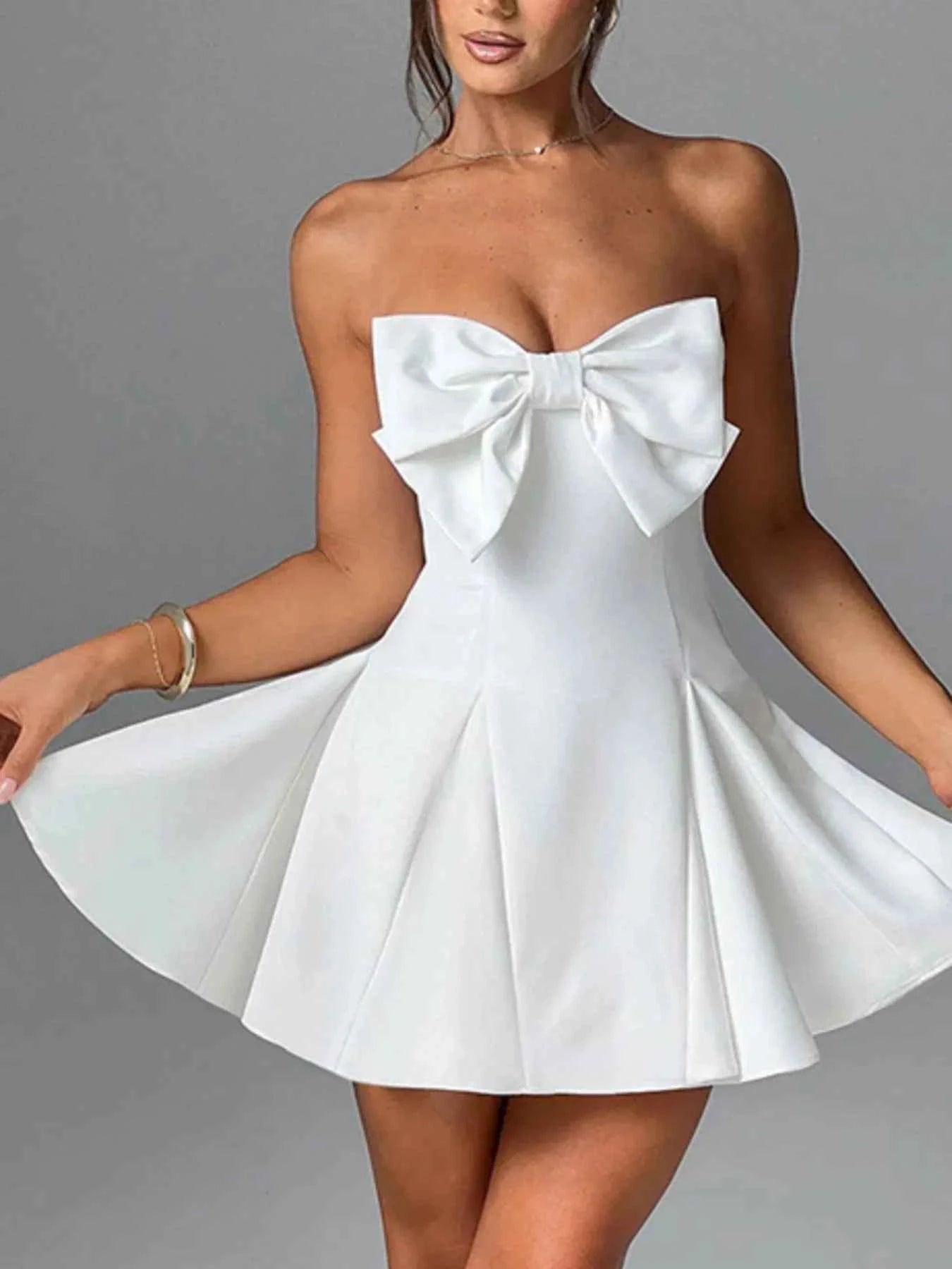 Bow Tube A-Line Mini Dress - DevilShop