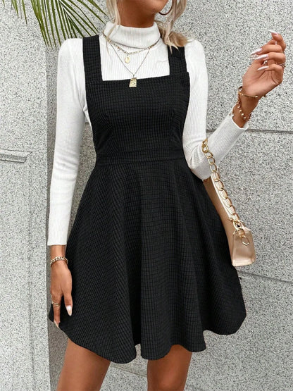 Crisscross Back Square Neck Mini Dress - DevilShop
