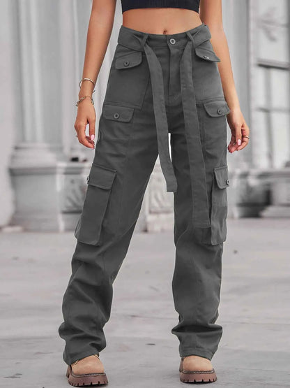 Jean cargo taille haute multi-poches - DevilShop