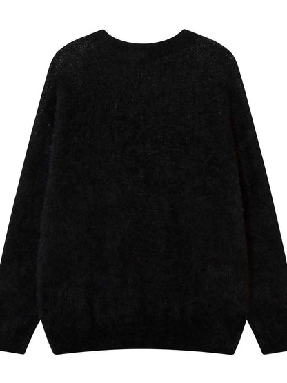 Pull oversize graphique tendance col rond pour un style décontracté - DevilShop