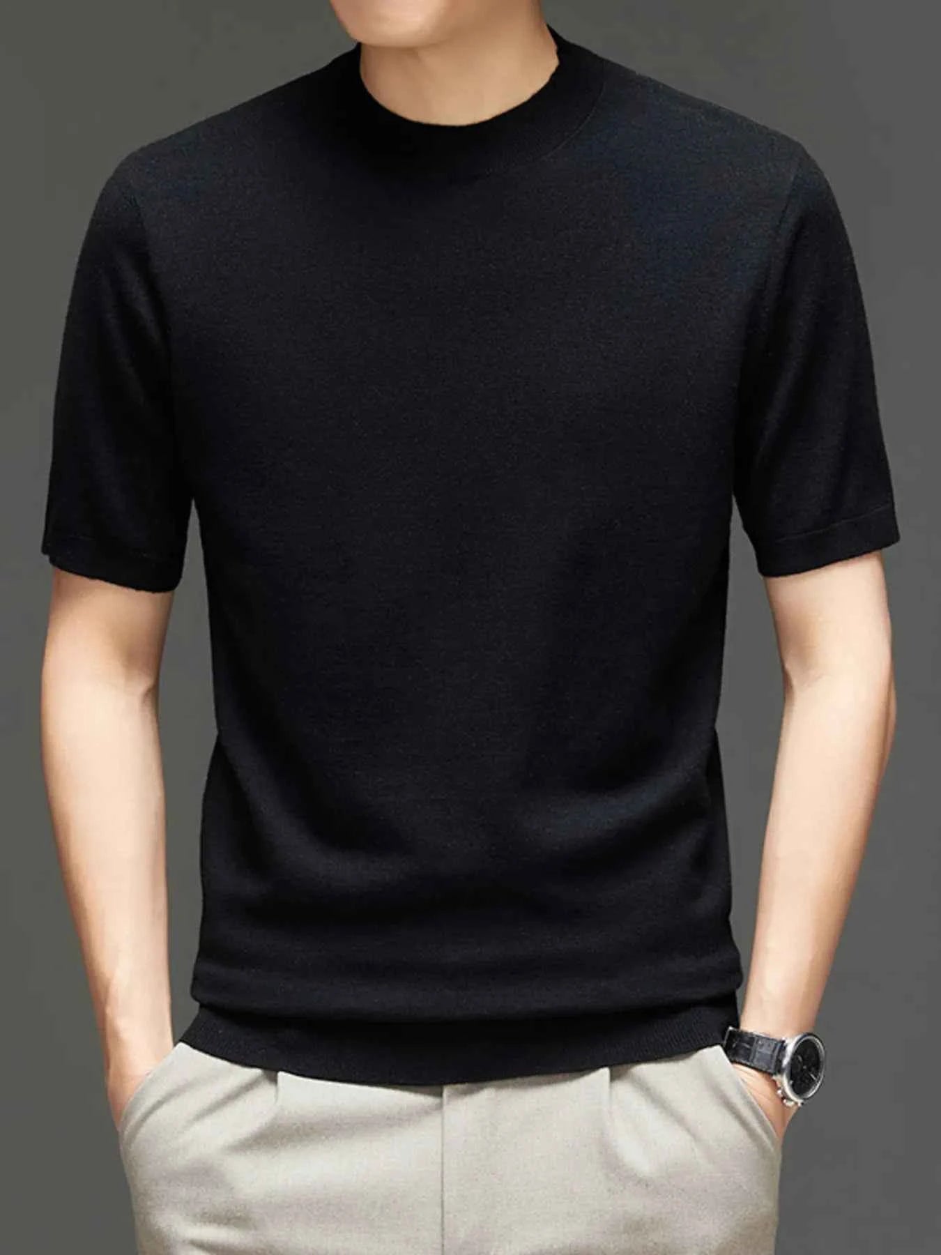 Men's Plus Size Round Neck Short Sleeve Top - DevilShop