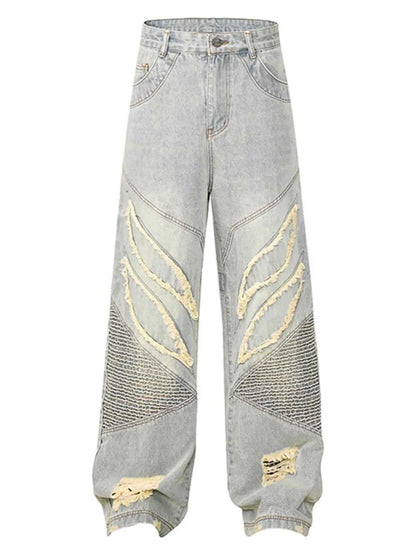 Jean ample effiloché à ourlet tendance - DevilShop