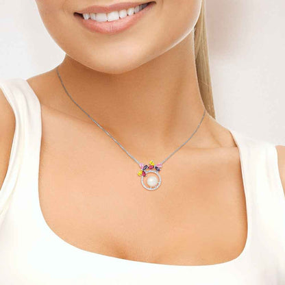PERLINEA- Collier Flowers- Perle de Culture d'Eau Douce- Diamètre 9-10 mm Blanc- Bijou Femme- Argent 925 Millièmes - DevilShop