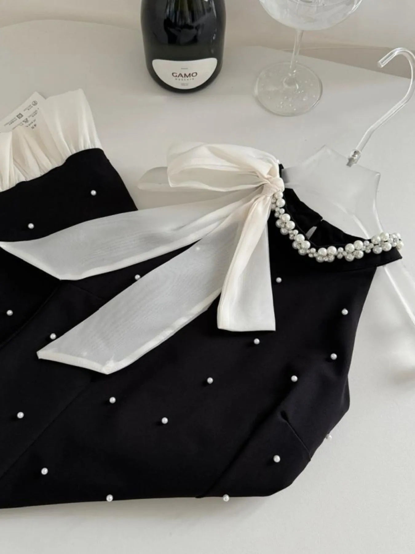 Pearl Detail Sleeveless Mini Dress - DevilShop