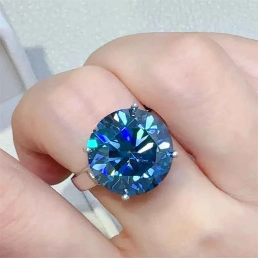 10 Carat 925 Sterling Silver Moissanite Ring - DevilShop