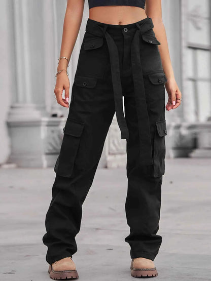 Jean cargo taille haute multi-poches - DevilShop