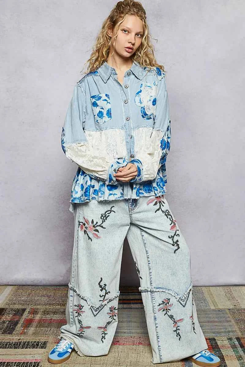 Patchwork Denim Jeans : Style Unique et Tendance avec Confort et Élégance - DevilShop