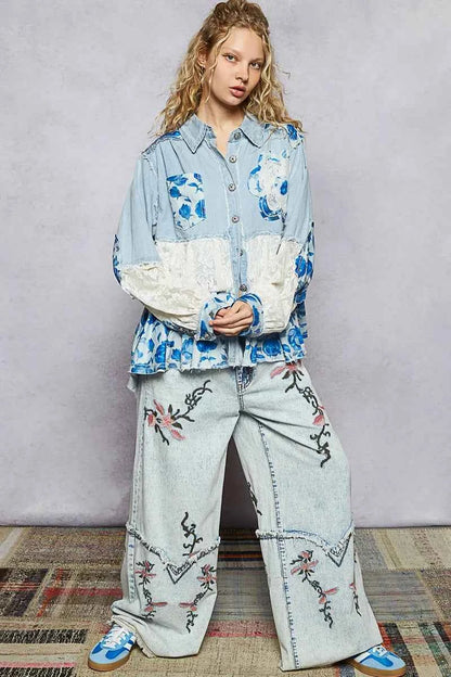 Patchwork Denim Jeans : Style Unique et Tendance avec Confort et Élégance - DevilShop