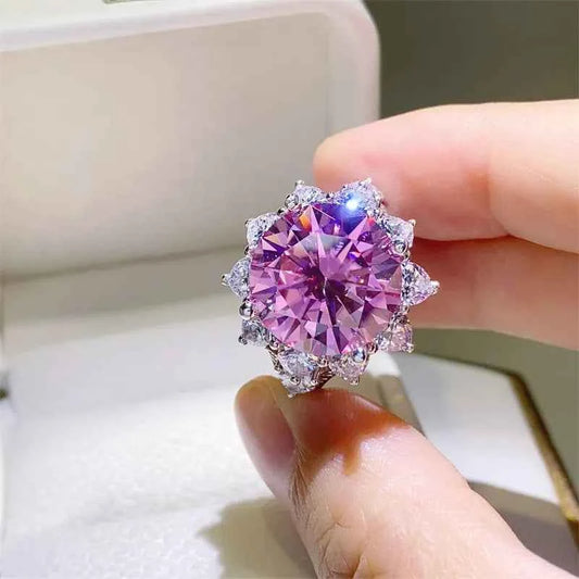 10 Carat Moissanite Zircon 925 Sterling Silver Ring - DevilShop