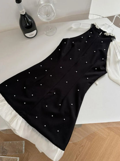 Pearl Detail Sleeveless Mini Dress - DevilShop