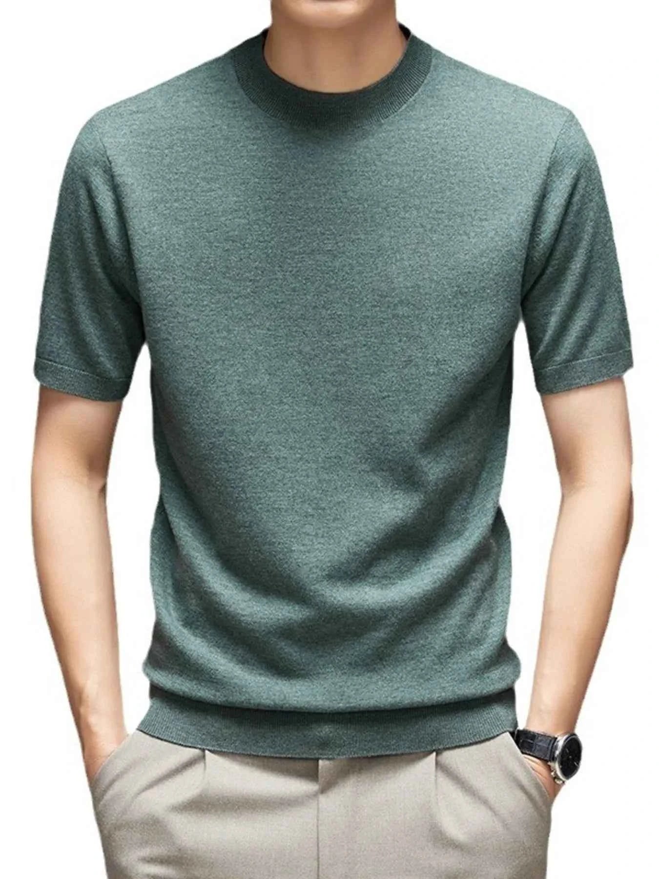 Men's Plus Size Round Neck Short Sleeve Top - DevilShop
