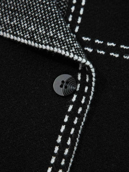 Contrast Trim Button up Sweater Cardigan