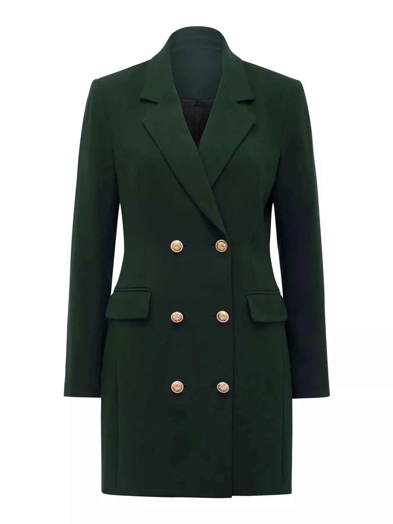 Double-Breasted Long Sleeve Blazer Dress