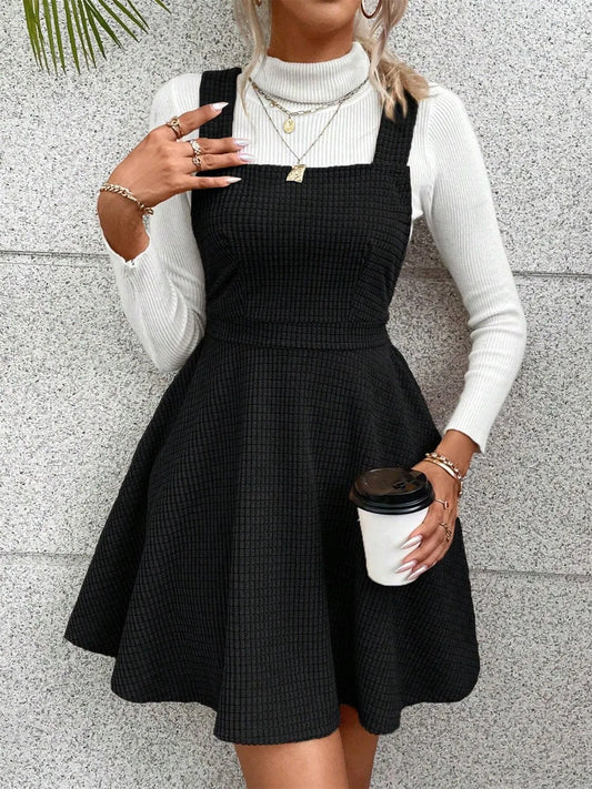 Crisscross Back Square Neck Mini Dress - DevilShop