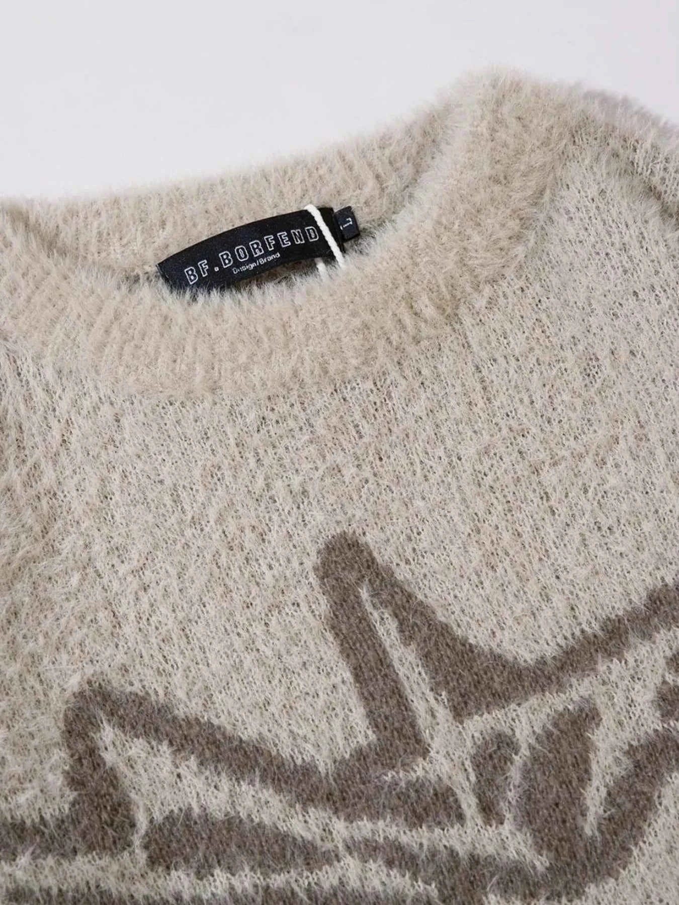Pull oversize graphique tendance col rond pour un style décontracté - DevilShop