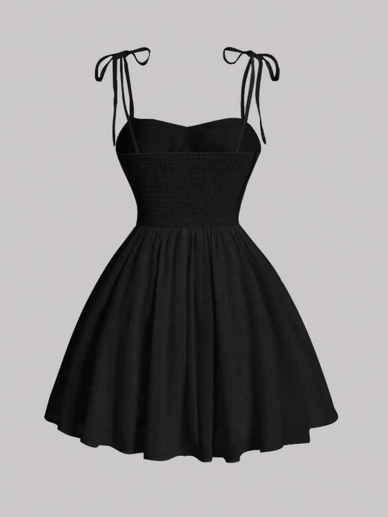Sweetheart Neck Tie Shoulder Dress - DevilShop