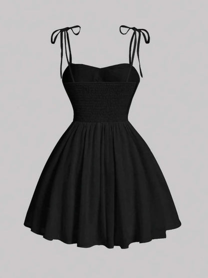 Sweetheart Neck Tie Shoulder Dress - DevilShop