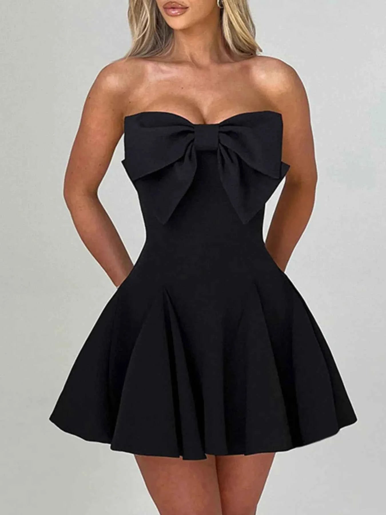Bow Tube A-Line Mini Dress - DevilShop