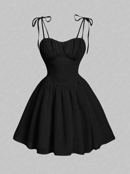 Sweetheart Neck Tie Shoulder Dress - DevilShop