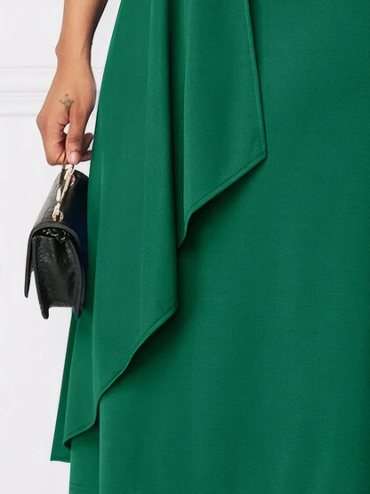 Short Sleeve Midi Wrap Dress with Belt Detail - DevilShop