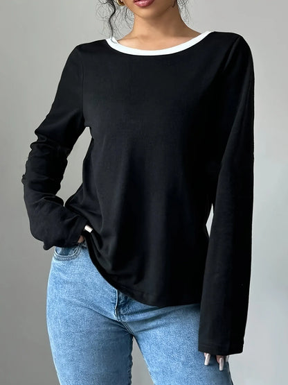Long Sleeve Bow Tie Back T-Shirt - DevilShop