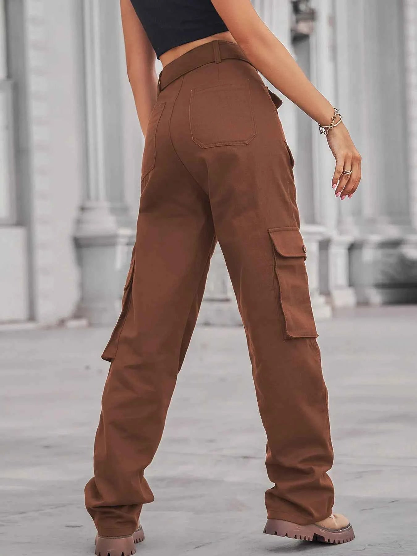 Jean cargo taille haute multi-poches - DevilShop