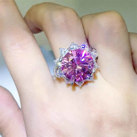 10 Carat Moissanite Zircon 925 Sterling Silver Ring - DevilShop