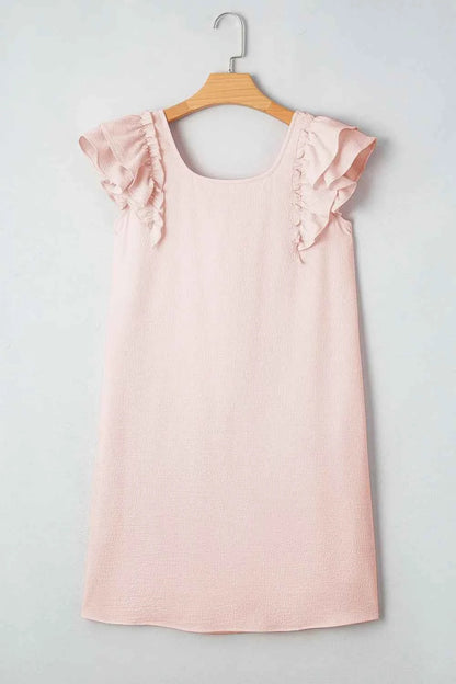 Mini-robe à manches volantées et nœud dans le dos - DevilShop