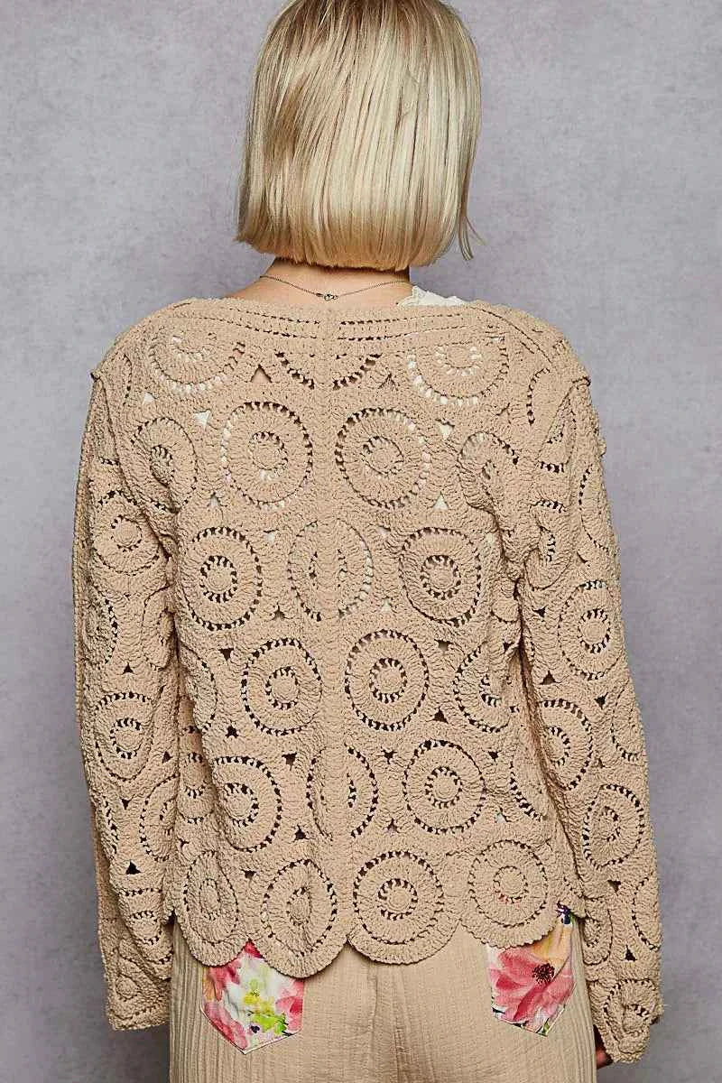 Cardigan au crochet boutonné pour un style élégant et décontracté - Votre essentiel mode - DevilShop