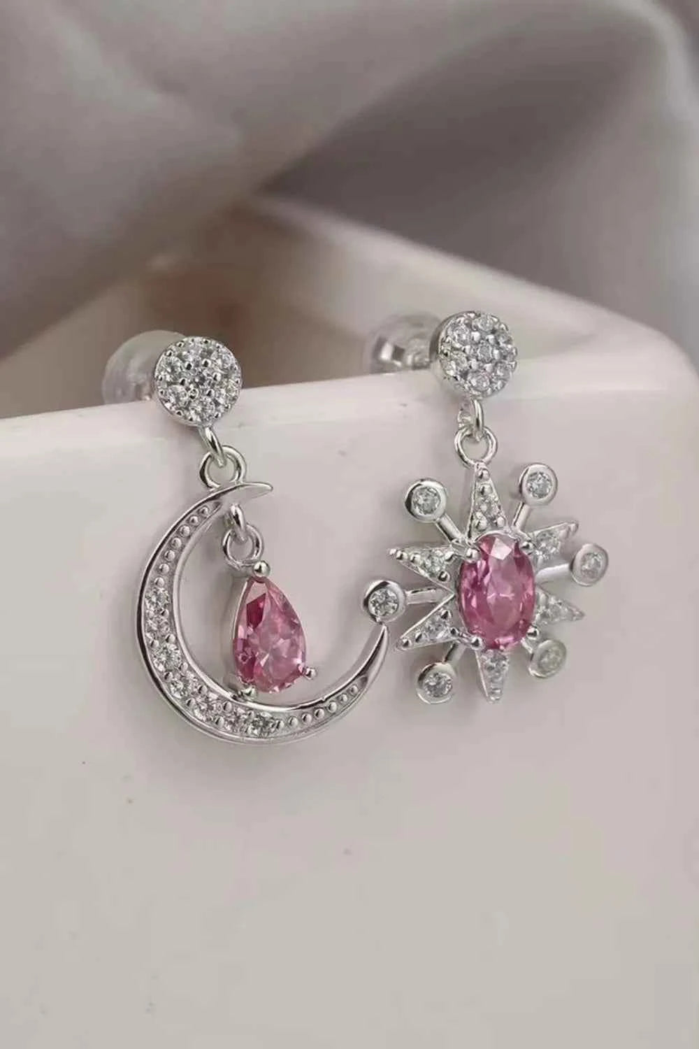 1 Carat Moissanite 925 Sterling Silver Moon & Star Earrings - DevilShop