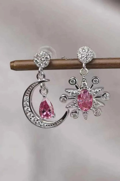 1 Carat Moissanite 925 Sterling Silver Moon & Star Earrings - DevilShop