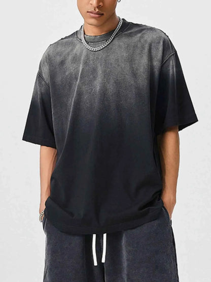 T-shirt surdimensionné dégradé à manches courtes - Confort et style moderne - DevilShop