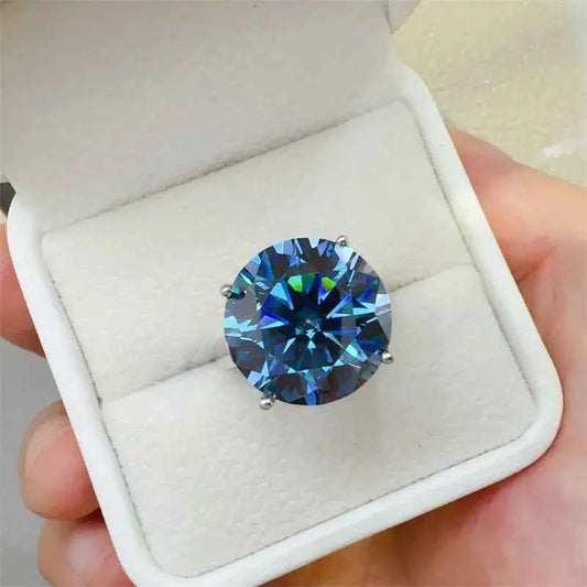 10 Carat 925 Sterling Silver Moissanite Ring - DevilShop