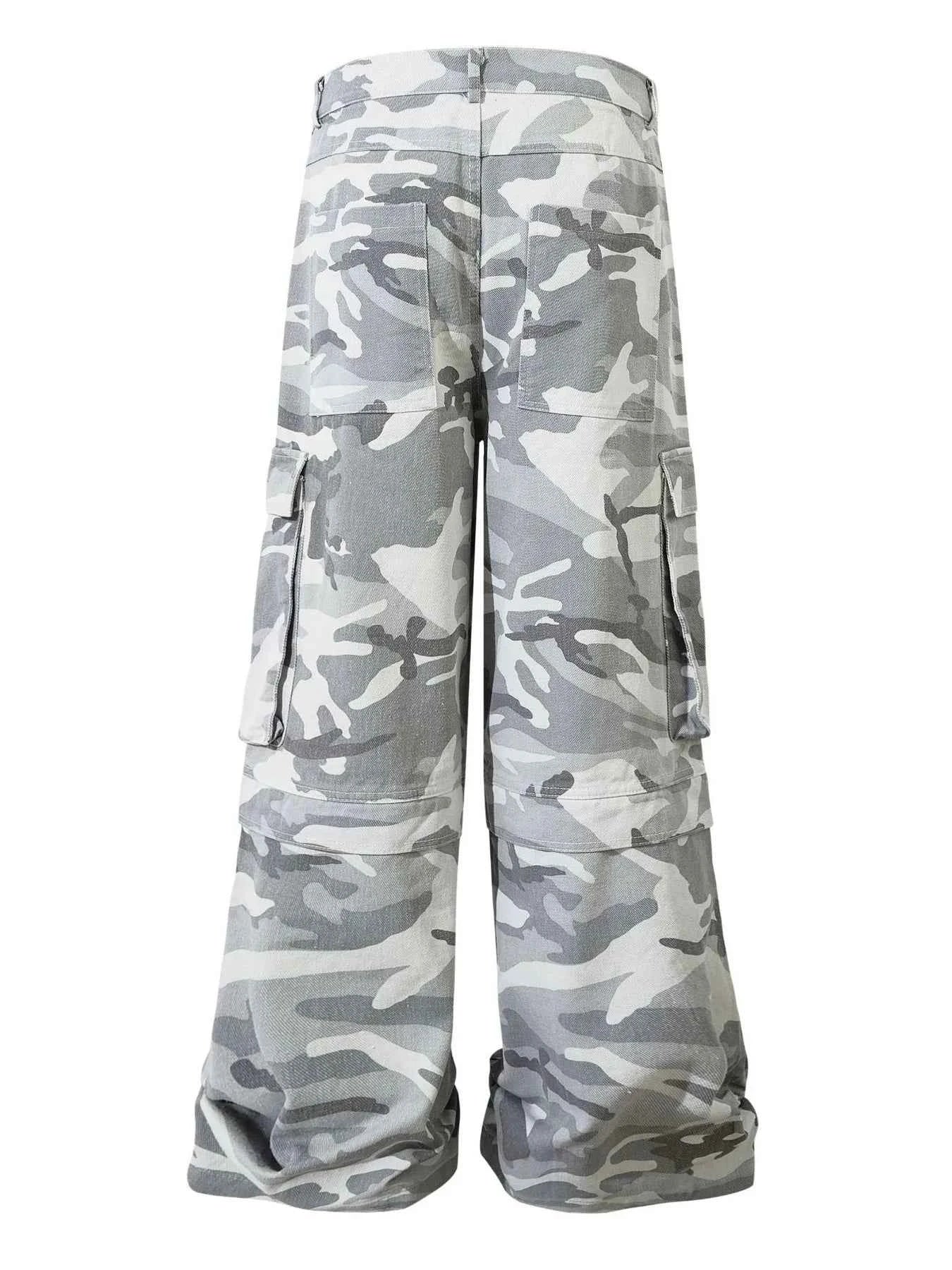 Pantalon cargo camouflage à jambes larges pour homme - DevilShop