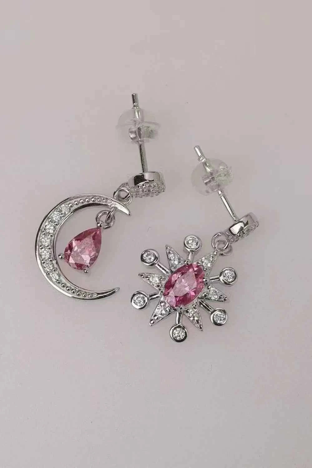 1 Carat Moissanite 925 Sterling Silver Moon & Star Earrings - DevilShop