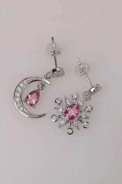 1 Carat Moissanite 925 Sterling Silver Moon & Star Earrings - DevilShop