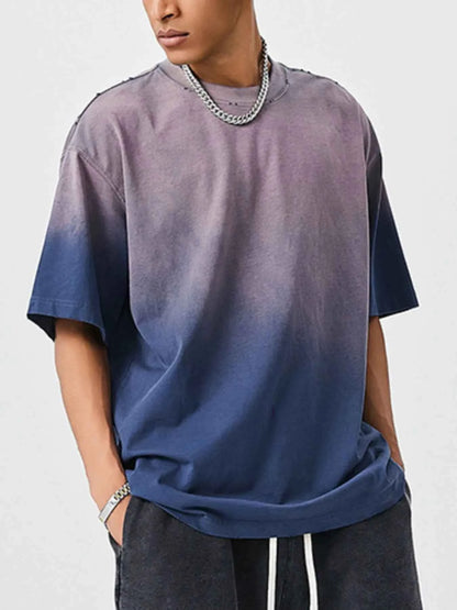 T-shirt surdimensionné dégradé à manches courtes - Confort et style moderne - DevilShop