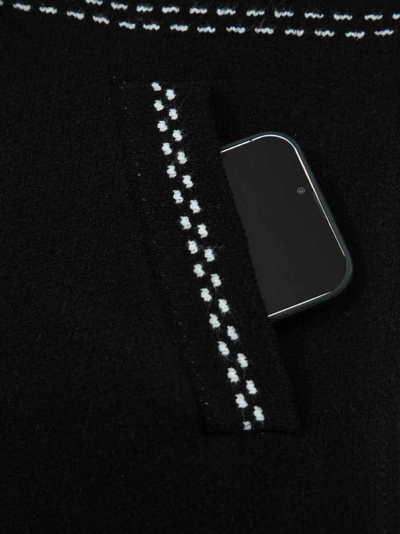 Contrast Trim Button up Sweater Cardigan