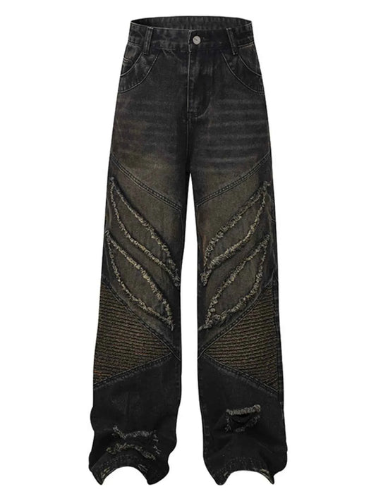 Jean ample effiloché à ourlet tendance - DevilShop