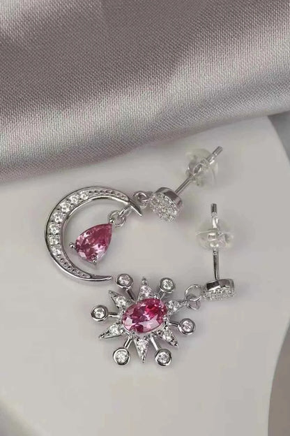 1 Carat Moissanite 925 Sterling Silver Moon & Star Earrings - DevilShop