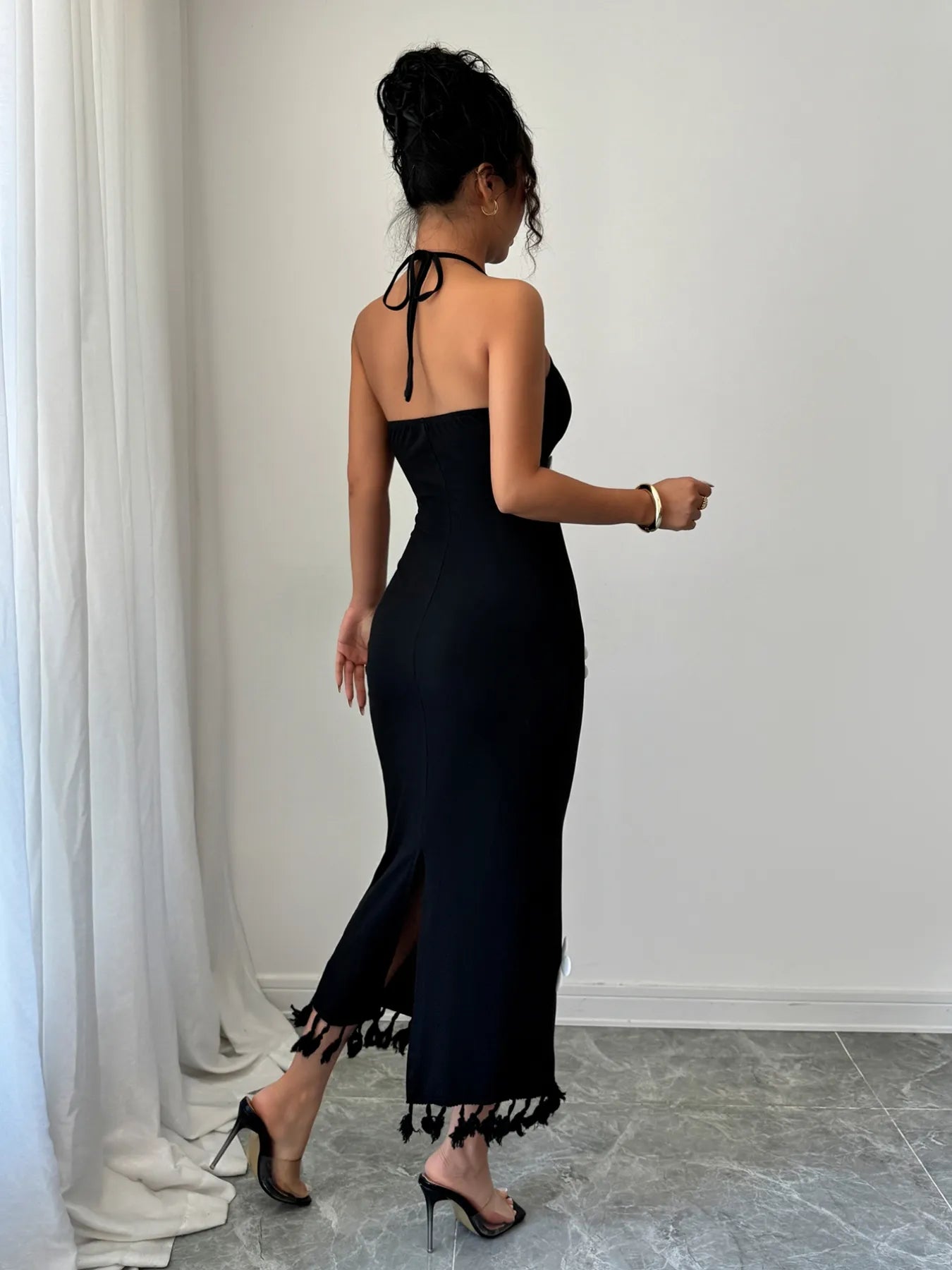 Flower Halter Neck Dress - DevilShop