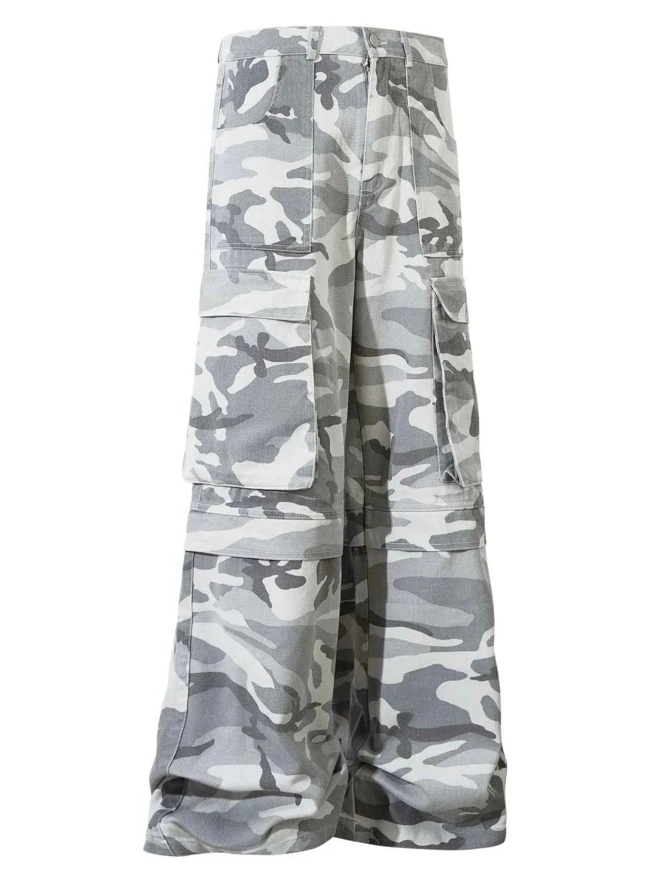 Pantalon cargo camouflage à jambes larges pour homme - DevilShop