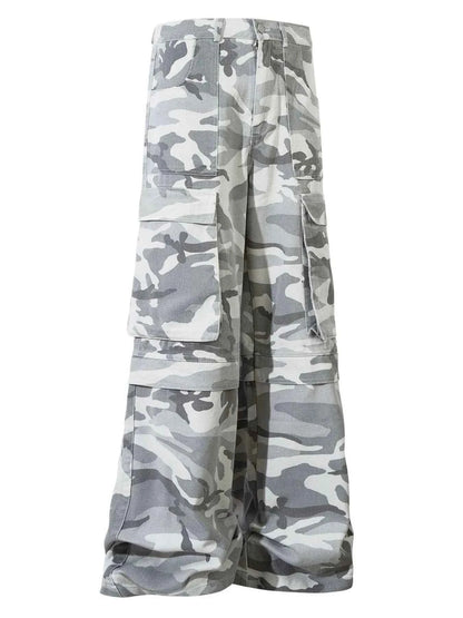 Pantalon cargo camouflage à jambes larges pour homme - DevilShop