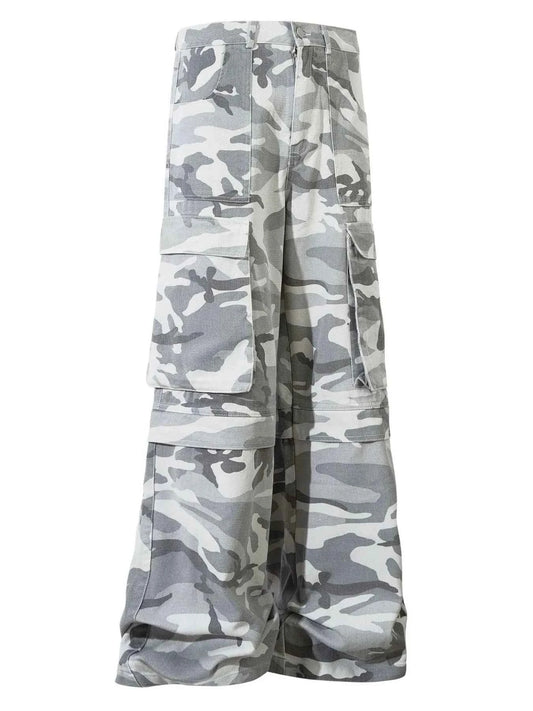 Pantalon cargo camouflage à jambes larges pour homme - DevilShop
