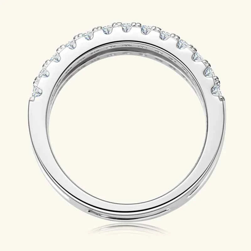 925 Sterling Silver Moissanite Double Layered Ring - DevilShop
