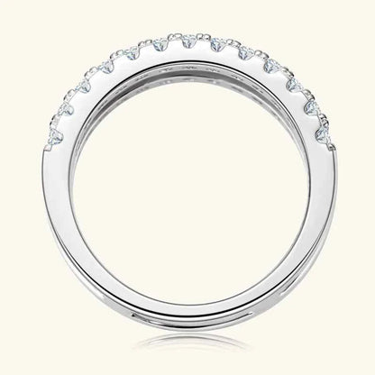925 Sterling Silver Moissanite Double Layered Ring - DevilShop