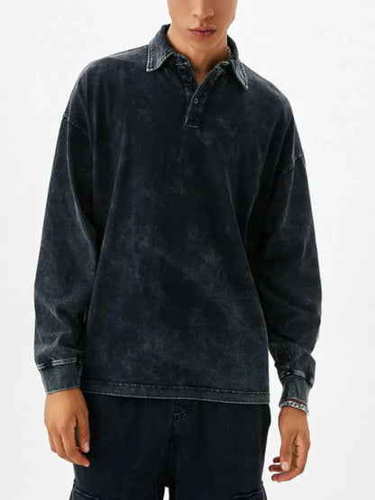 Polo délavé pour homme - Élégance décontractée et confort intemporel - DevilShop